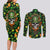 Happy St. Patrick's Day Skull Couples Matching Long Sleeve Bodycon Dress and Long Sleeve Button Shirts - Wonder Print Shop