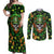 Happy St. Patrick's Day Skull Couples Matching Off Shoulder Maxi Dress and Long Sleeve Button Shirts - Wonder Print Shop