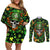 Happy St. Patrick's Day Skull Couples Matching Off Shoulder Short Dress and Long Sleeve Button Shirts - Wonder Print Shop