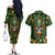 Happy St. Patrick's Day Skull Couples Matching Off The Shoulder Long Sleeve Dress and Hawaiian Shirt - Wonder Print Shop