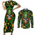 Happy St. Patrick's Day Skull Couples Matching Short Sleeve Bodycon Dress and Long Sleeve Button Shirts - Wonder Print Shop