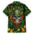 Happy St. Patrick's Day Skull Family Matching Off Shoulder Long Sleeve Dress and Hawaiian Shirt - Wonder Print Shop