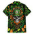 Happy St. Patrick's Day Skull Family Matching Short Sleeve Bodycon Dress and Hawaiian Shirt - Wonder Print Shop