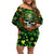 Happy St. Patrick's Day Skull Off Shoulder Short Dress - Wonder Print Shop