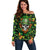 Happy St. Patrick's Day Skull Off Shoulder Sweater - Wonder Print Shop