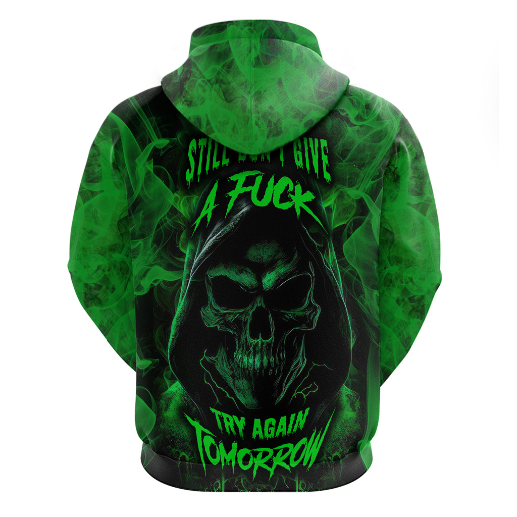 Skull Hoodie Try Again Tomorrow - Wonder Print Shop