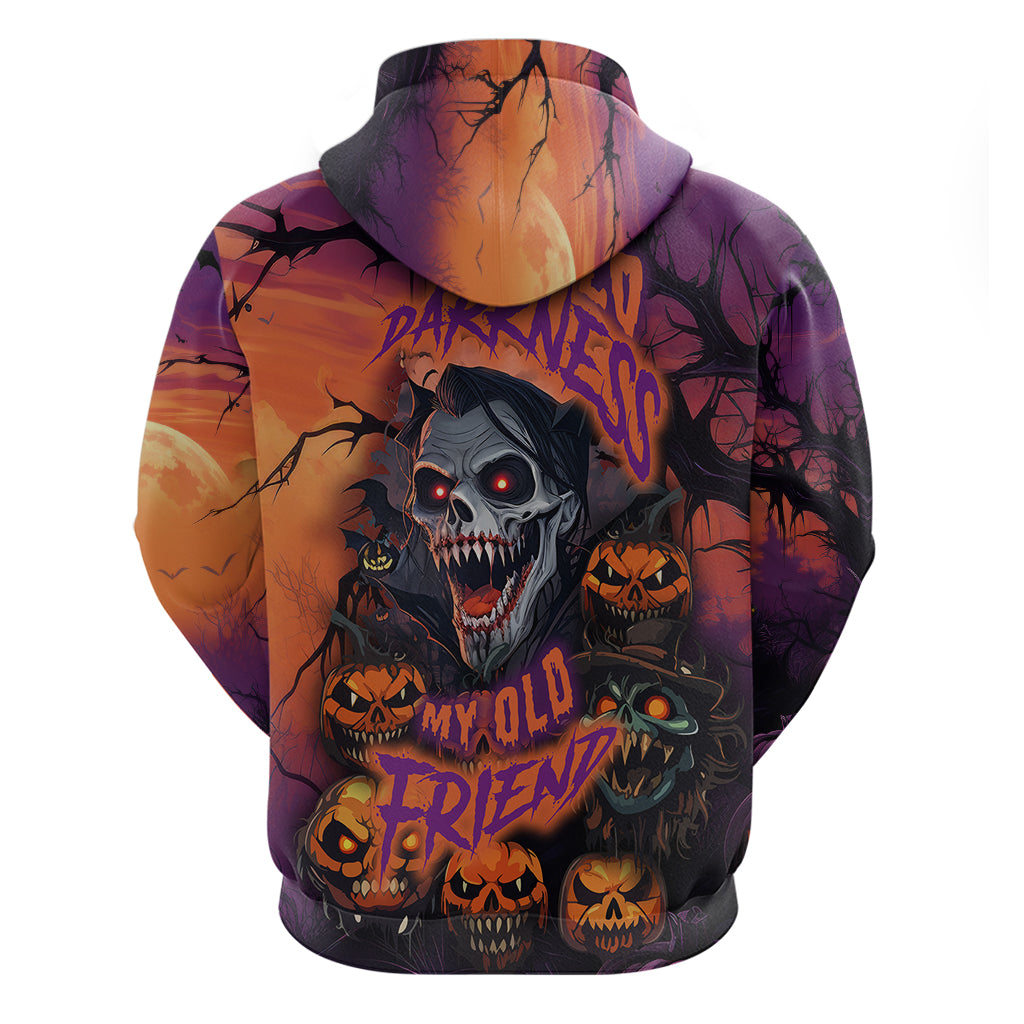 Halloween Skull Hoodie Hello Darkness My Old Friend - Wonder Print Shop