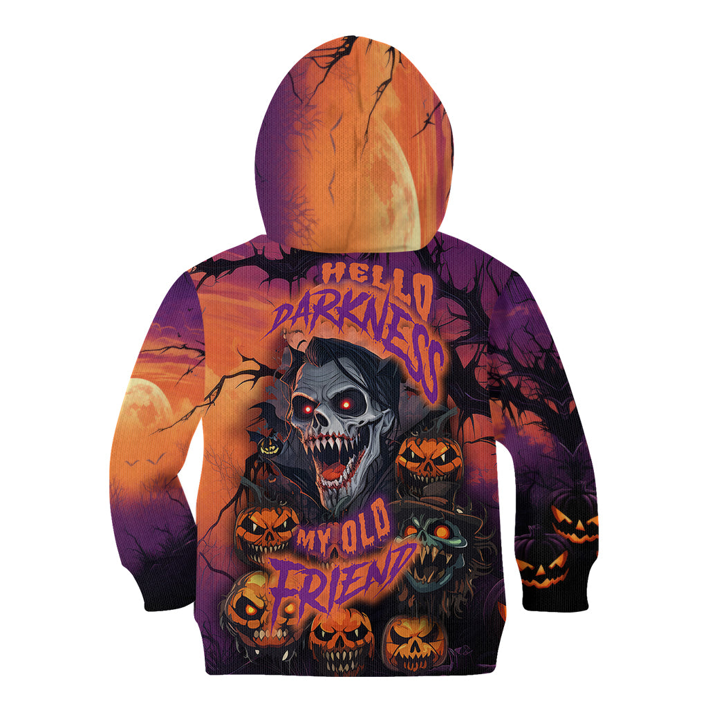 Halloween Skull Kid Hoodie Hello Darkness My Old Friend - Wonder Print Shop