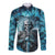 Skull Long Sleeve Button Shirt Try Again Tomorrow - Wonder Print Shop