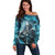 Skull Off Shoulder Sweater Try Again Tomorrow - Wonder Print Shop