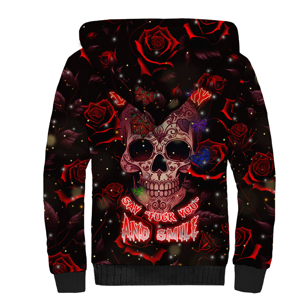 Don't Cry Skull Sherpa Hoodie - Wonder Print Shop