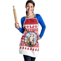 Christmas Santa Bunny Rabbits Apron Red White Tree Snowflake Pattern - Wonder Print Shop
