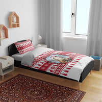 Christmas Santa Bunny Rabbits Bedding Set Red White Tree Snowflake Pattern - Wonder Print Shop