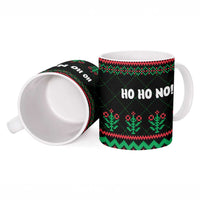 Christmas Cat Ceramic Mug with Grumpy Cat in Santa Hat Holiday Lights - Wonder Print Shop