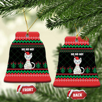 Christmas Cat Ceramic Ornament with Grumpy Cat in Santa Hat Holiday Lights - Wonder Print Shop