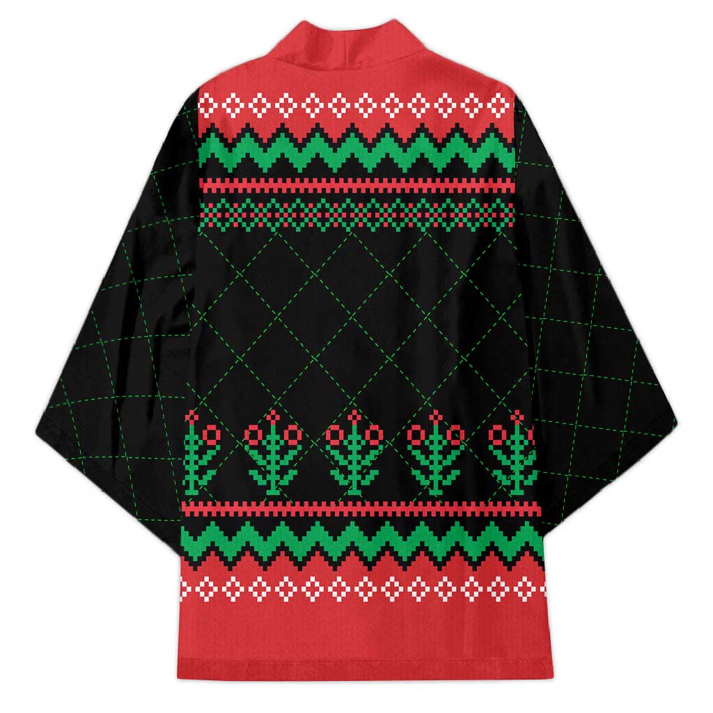 Christmas Cat Kimono with Grumpy Cat in Santa Hat Holiday Lights - Wonder Print Shop