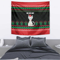 Christmas Cat Tapestry with Grumpy Cat in Santa Hat Holiday Lights - Wonder Print Shop