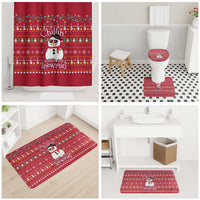 Christmas Chillin With My Snowmies Bathroom Set Cool Snowman Red Snowflake Light String - Wonder Print Shop