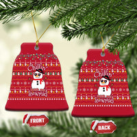 Christmas Chillin With My Snowmies Ceramic Ornament Cool Snowman Red Snowflake Light String - Wonder Print Shop