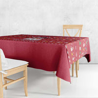Christmas Chillin With My Snowmies Tablecloth Cool Snowman Red Snowflake Light String - Wonder Print Shop