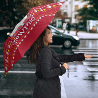 Christmas Chillin With My Snowmies Umbrella Cool Snowman Red Snowflake Light String - Wonder Print Shop