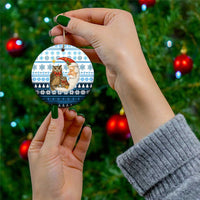 Owl Love Santa Moon Christmas Ceramic Ornament Xmas Holiday Patterns - Wonder Print Shop