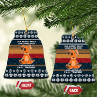 Peace Love And Dog Christmas Ceramic Ornament Xmas Holiday Patterns - Wonder Print Shop