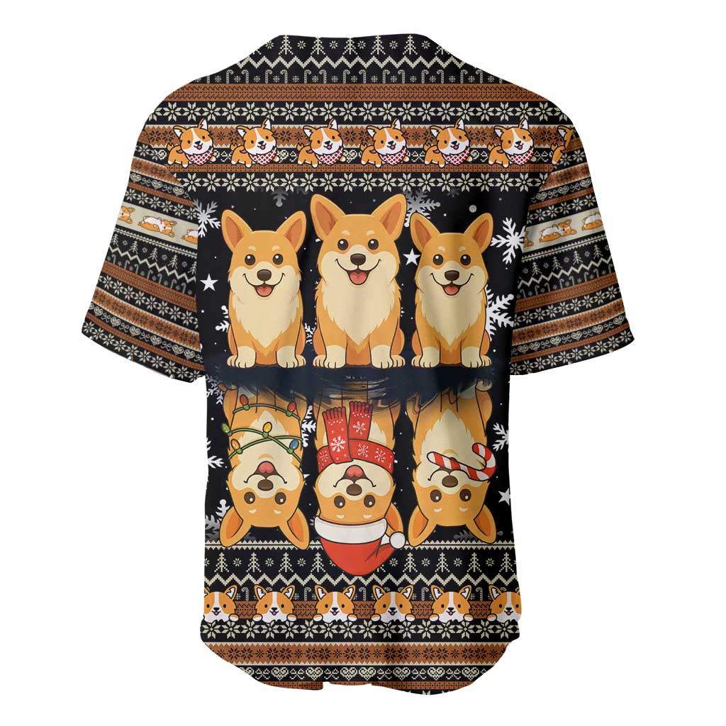 Pembroke Welsh Corgi Dog Christmas Baseball Jersey Xmas Holiday Patterns - Wonder Print Shop