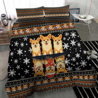 Pembroke Welsh Corgi Dog Christmas Bedding Set Xmas Holiday Patterns - Wonder Print Shop