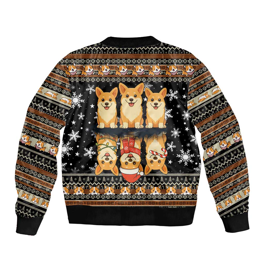 Pembroke Welsh Corgi Dog Christmas Bomber Jacket Xmas Holiday Patterns - Wonder Print Shop