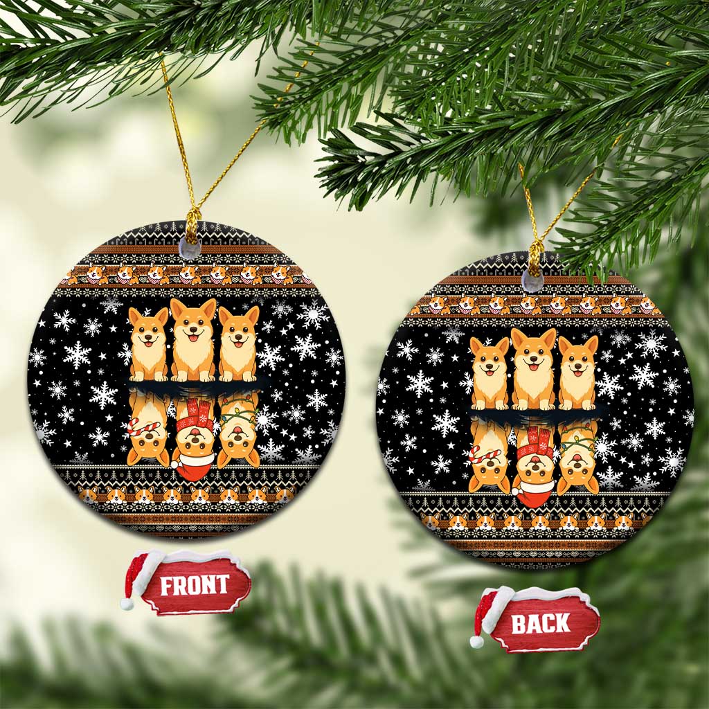 Pembroke Welsh Corgi Dog Christmas Ceramic Ornament Xmas Holiday Patterns - Wonder Print Shop