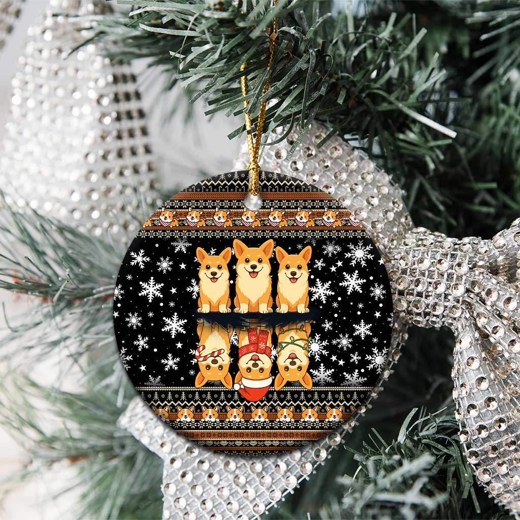Pembroke Welsh Corgi Dog Christmas Ceramic Ornament Xmas Holiday Patterns - Wonder Print Shop