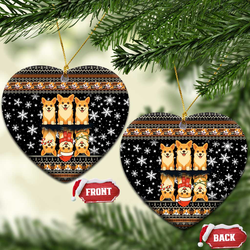 Pembroke Welsh Corgi Dog Christmas Ceramic Ornament Xmas Holiday Patterns - Wonder Print Shop