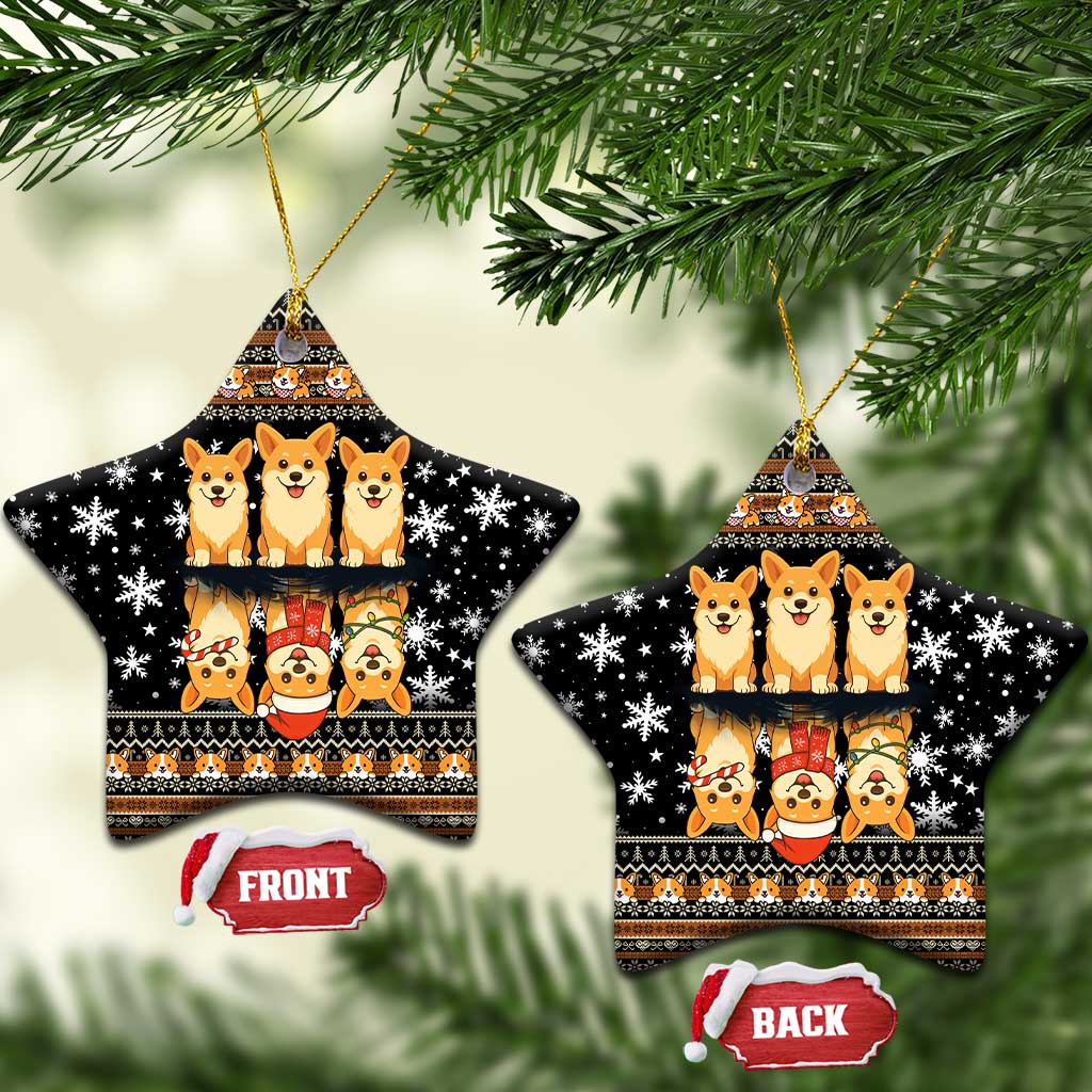 Pembroke Welsh Corgi Dog Christmas Ceramic Ornament Xmas Holiday Patterns - Wonder Print Shop