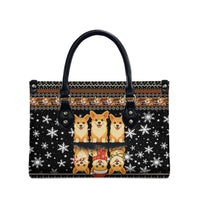 Pembroke Welsh Corgi Dog Christmas Leather Bag Xmas Holiday Patterns - Wonder Print Shop