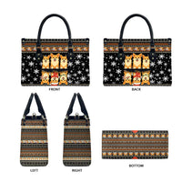 Pembroke Welsh Corgi Dog Christmas Leather Bag Xmas Holiday Patterns - Wonder Print Shop