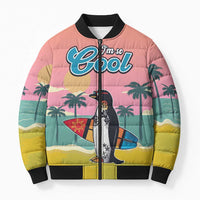 Penguin Im So Cool Christmas Bomber Puffer Jacket Xmas Holiday Patterns - Wonder Print Shop
