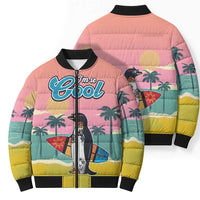 Penguin Im So Cool Christmas Bomber Puffer Jacket Xmas Holiday Patterns - Wonder Print Shop