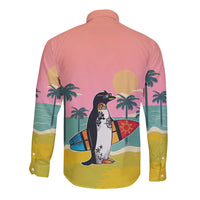 Penguin Im So Cool Christmas Long Sleeve Button Shirt Xmas Holiday Patterns - Wonder Print Shop