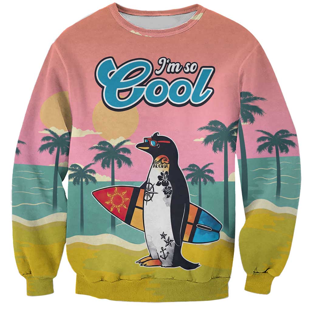 Penguin Im So Cool Christmas Sweatshirt Xmas Holiday Patterns - Wonder Print Shop