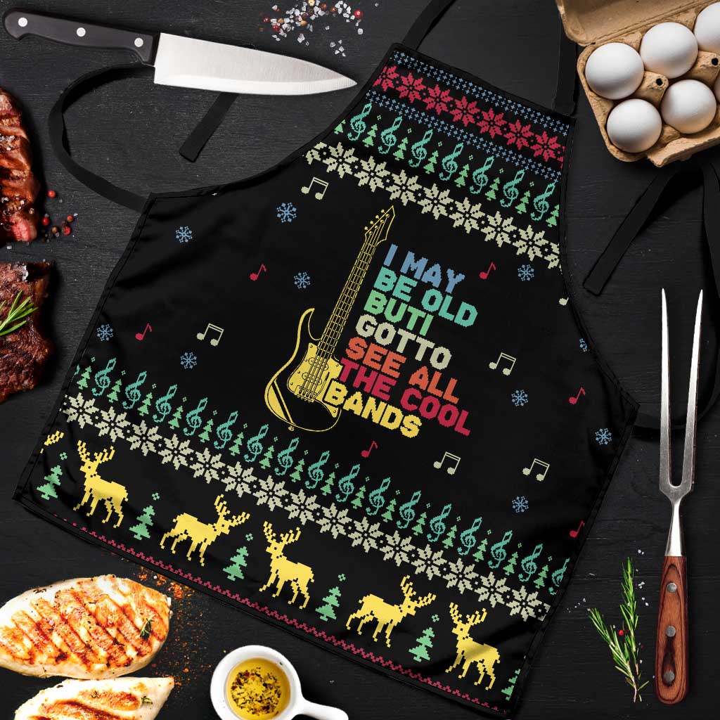 Christmas Vintage Guitar Apron Xmas Holiday Patterns - Wonder Print Shop