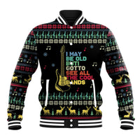 Christmas Vintage Guitar Baseball Jacket Xmas Holiday Patterns - Wonder Print Shop