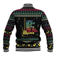Christmas Vintage Guitar Baseball Jacket Xmas Holiday Patterns - Wonder Print Shop