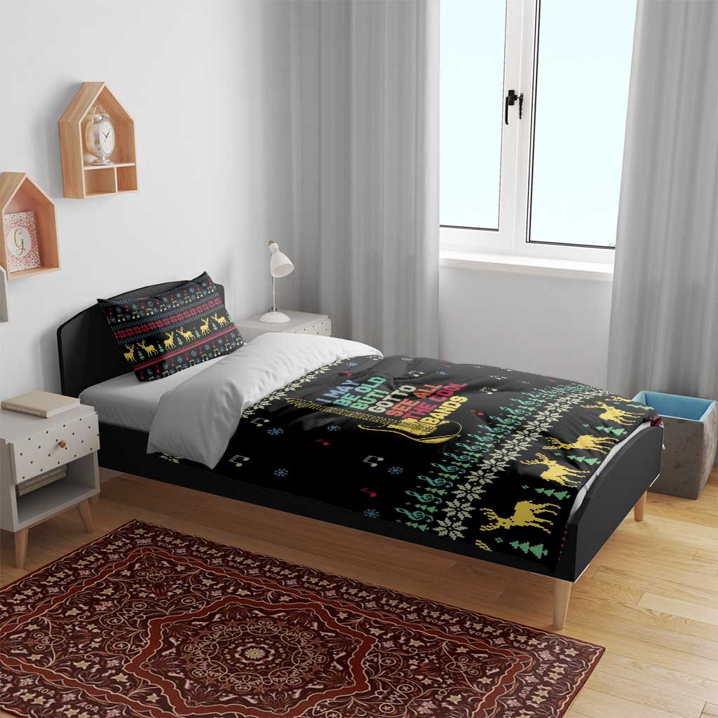 Christmas Vintage Guitar Bedding Set Xmas Holiday Patterns - Wonder Print Shop