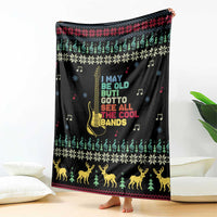 Christmas Vintage Guitar Blanket Xmas Holiday Patterns - Wonder Print Shop