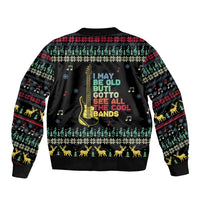 Christmas Vintage Guitar Bomber Jacket Xmas Holiday Patterns - Wonder Print Shop