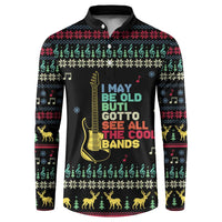 Christmas Vintage Guitar Button Sweatshirt Xmas Holiday Patterns - Wonder Print Shop