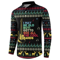 Christmas Vintage Guitar Button Sweatshirt Xmas Holiday Patterns - Wonder Print Shop