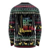 Christmas Vintage Guitar Long Sleeve Shirt Xmas Holiday Patterns - Wonder Print Shop