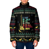 Christmas Vintage Guitar Padded Jacket Xmas Holiday Patterns - Wonder Print Shop